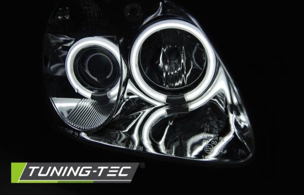 Frontlykter Mercedes R170 SLK 04.96-04 Angel Eyes Ccfl Chrome