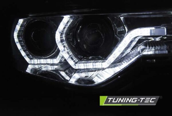 Frontlykter Bmw F30/F31 10.11 05.15 Angel Eyes Chrome Led DRL