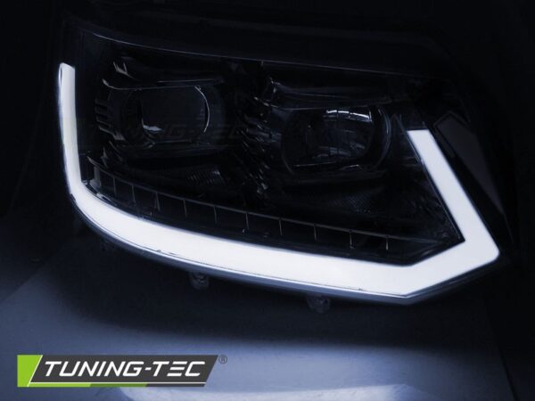 Frontlykter VW T5 2010-2015 Led Tube Light Black T6 Look