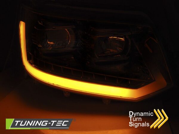 Frontlykter VW T5 2010-2015 Led Tube Light Black T6 Look