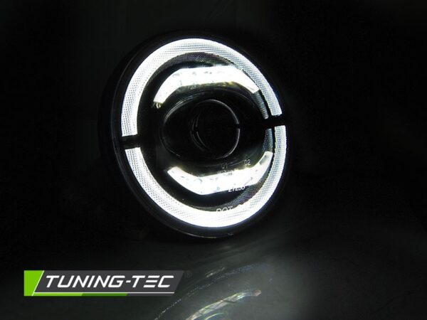 Frontlykter Jeep Wrangler TJ/ LJ/ JK 96-18 Angel Eye Led Black