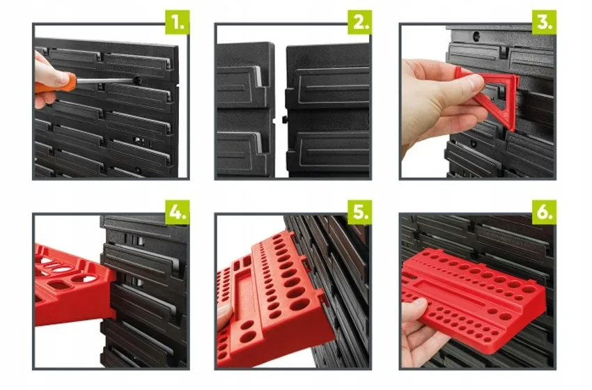 Verktøytavle 231,6 x 78 cm med 46 Oppbevaringskasser - Bilde 9