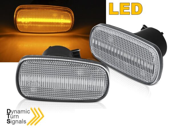Blinklys Toyota Land Cruiser 120 03-09 Hvit LED SEQ