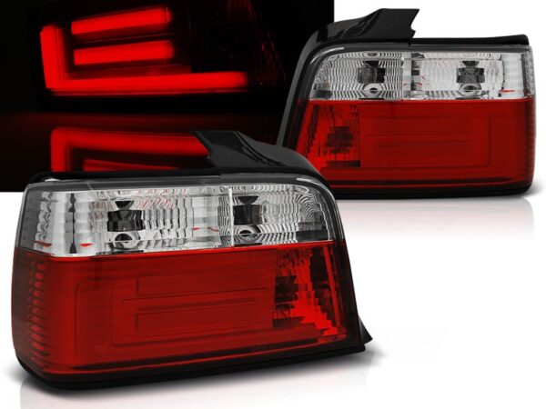 Baklykter Bmw E36 12.90-08.99 Sedan Led Red White Bar