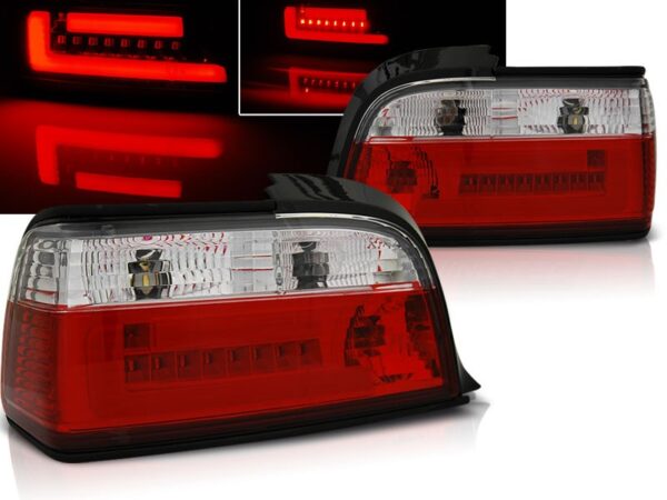 Baklykter Bmw E36 12.90-08.99 C/C Led Red White Bar