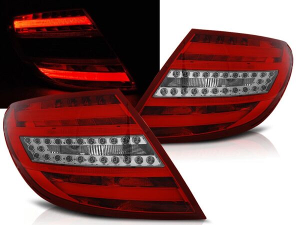 Baklykter Mercedes C-klasa W204 Sedan 07-10 LED BAR RØD White