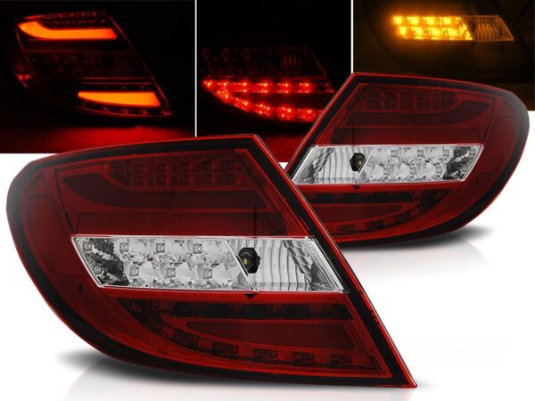 Baklykter Mercedes C-klasa W204 Sedan 07-10 LED BAR RØD White