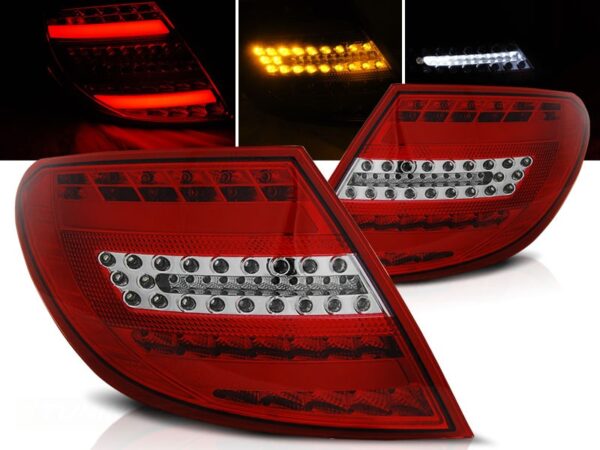 Baklykter Mercedes C-klasa W204 Sedan 07-10 LED BAR RØD White