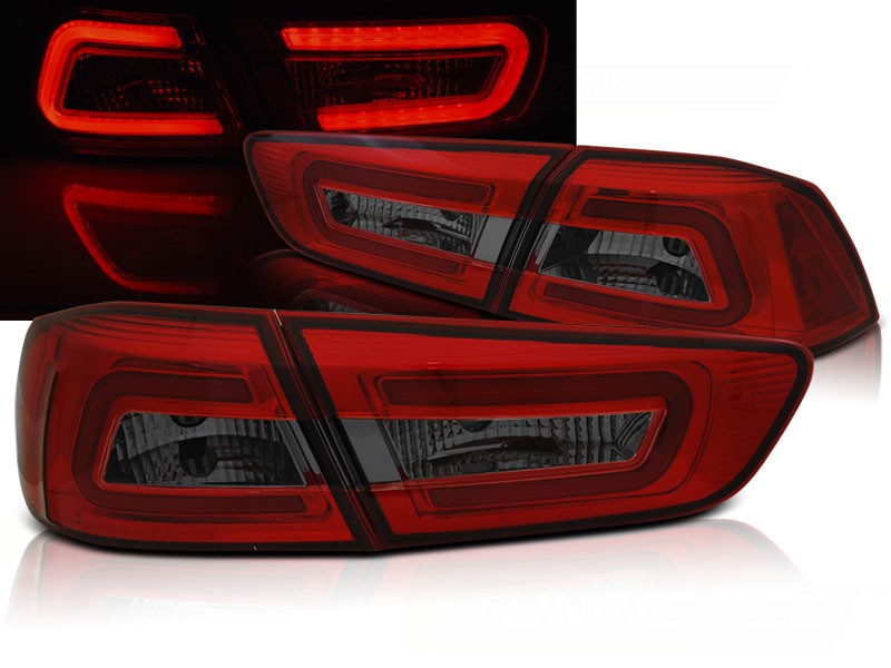 Baklykter Mitsubishi Lancer 8 Sedan 08-11 RED Smoke LED BAR