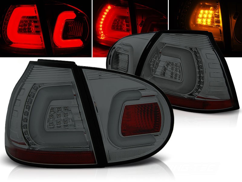 Baklykter VW Golf 5 10.03-09 Smoke Led Bar