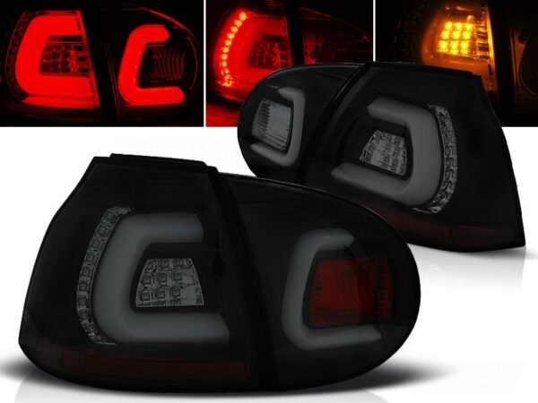 Baklykter VW Golf 5 10.03-09 Smoke Led Bar Black