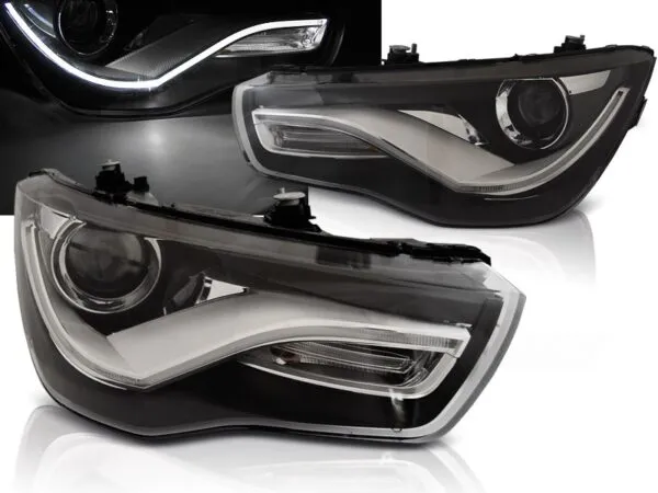 Frontlykter Audi A1 04.10-12.14 Tru DRL Black