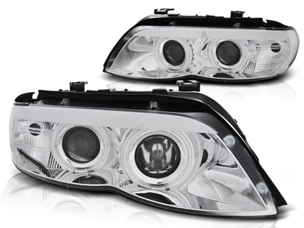 Frontlykter BMW X5 E53 11.03-06 Xenon Angel Eyes CCFL Chrome