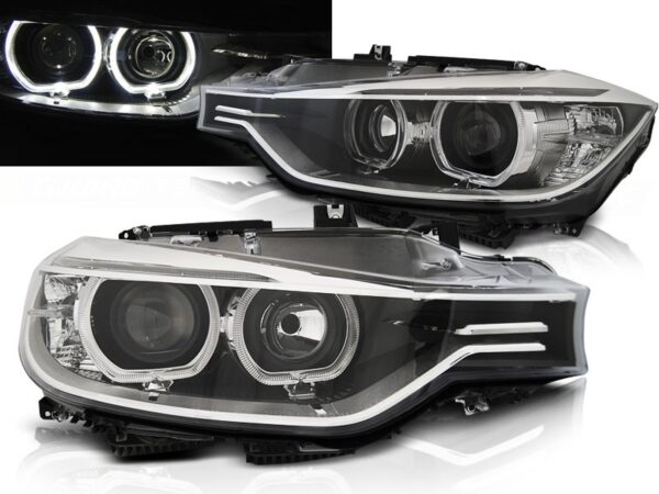Frontlykter Angel Eyes LED Black BMW F30/f31 10.11 – 05.15