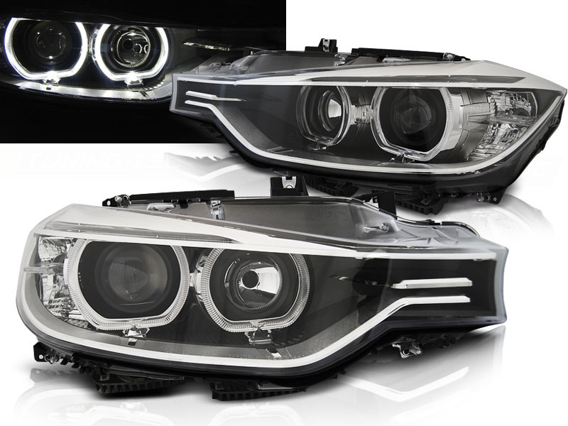 Frontlykter Angel Eyes LED Black BMW F30/f31 10.11 – 05.15