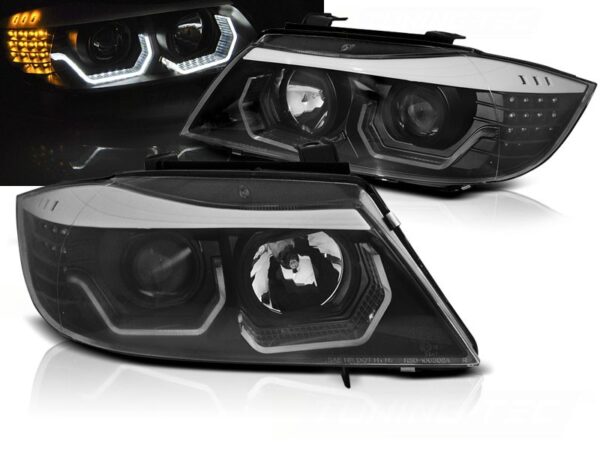 Frontlykter BMW E90/E91 05-08 Angel Eyes LED 3D
