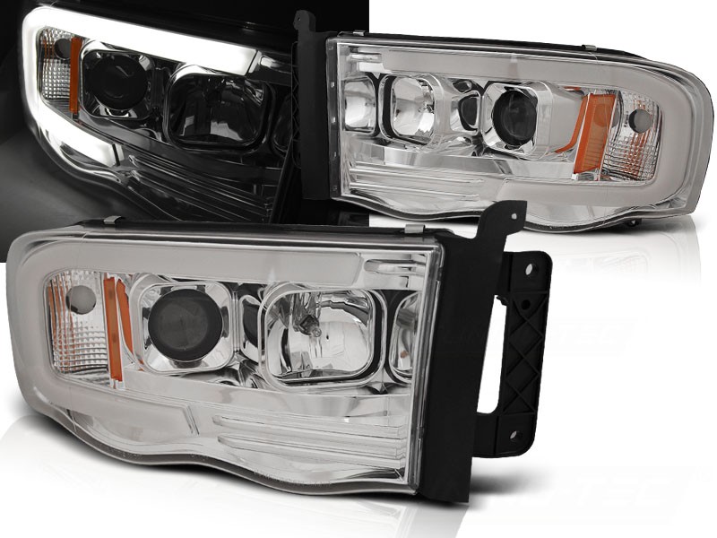 Frontlykter Dodge Ram 02-06 Chrome Tube Light