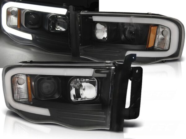 Frontlykter Dodge Ram 02-06 Black Tube Light