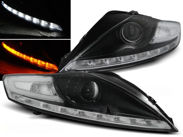 Frontlykter Ford Mondeo 07.07-11.10 Led Black