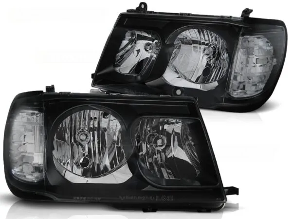 Frontlykter svart Toyota Land Cruiser J100 97-04