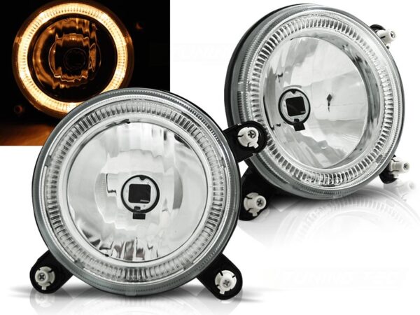 Frontlykter VW Golf 1 / Golf 2 Angel Eyes Chrome