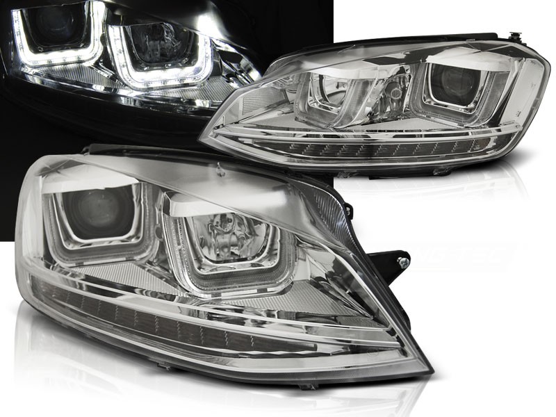 Frontlykter VW Golf 7 11.12-17 U-Type Chrome DRL