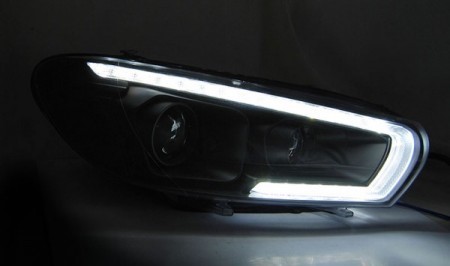 Frontlykter VW Scirocco 08-04.14 Tube Seq Led Black - Bilde 3