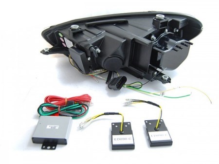 Frontlykter VW Scirocco 08-04.14 Tube Seq Led Black - Bilde 4