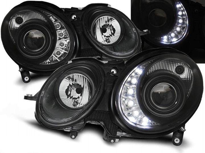 Frontlykter Mercedes W211 E-klasa 03.02-04.06 Xenon Daylight Black
