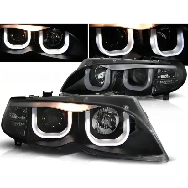 Frontlykter Bmw E46 09.01-03.05 Sedan/Touring Black