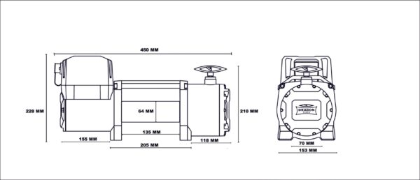 Vinsj 10000Lbs HDS (4536 kg) Dragon Winch Maverick Syntetisk Tau - Bilde 5