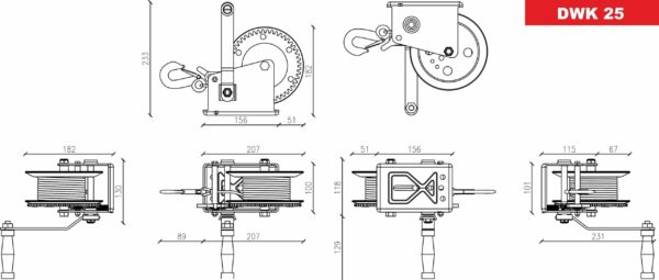 Håndsveiv Vinsj DWK 25 2500 lb/ 1133 kg - Bilde 2