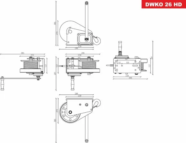 Håndsveiv Vinsj DWK-O 2600 HD 1200kg