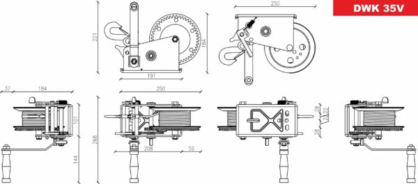 Håndsveiv Vinsj DWK 35V 3500 lb/1588 kg - Bilde 2