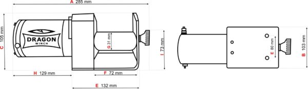 Vinsj Dragon Winch Maverick 2000Lbs ST (907 kg) Ståltau