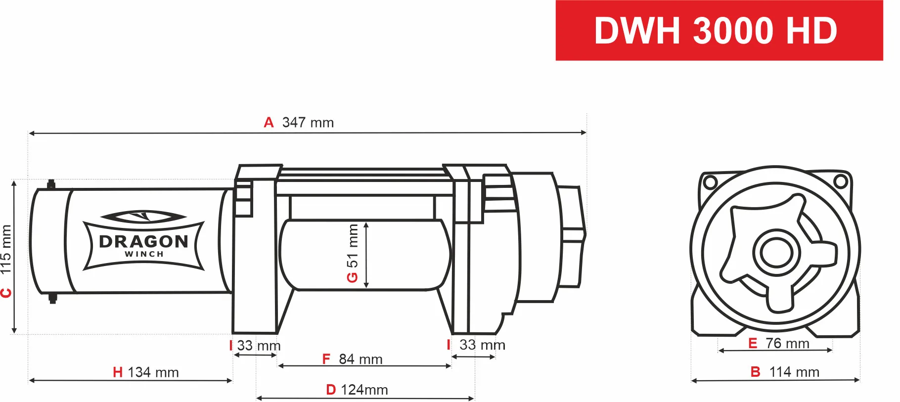 Vinsj DWH 3000 HD (1326 kg) Ståltau - Bilde 2
