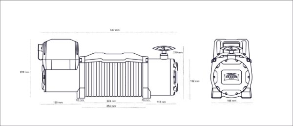 Vinsj 13000Lbs HD S (5897 kg) Dragon Winch Maverick Syntetisk Tau - Bilde 7