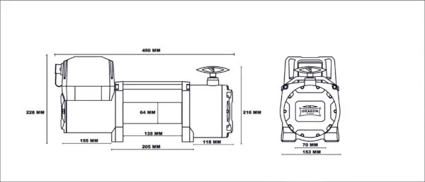 Vinsj 10000Lbs HD (4536 kg) Dragon Winch Maverick Ståltau - Bilde 5