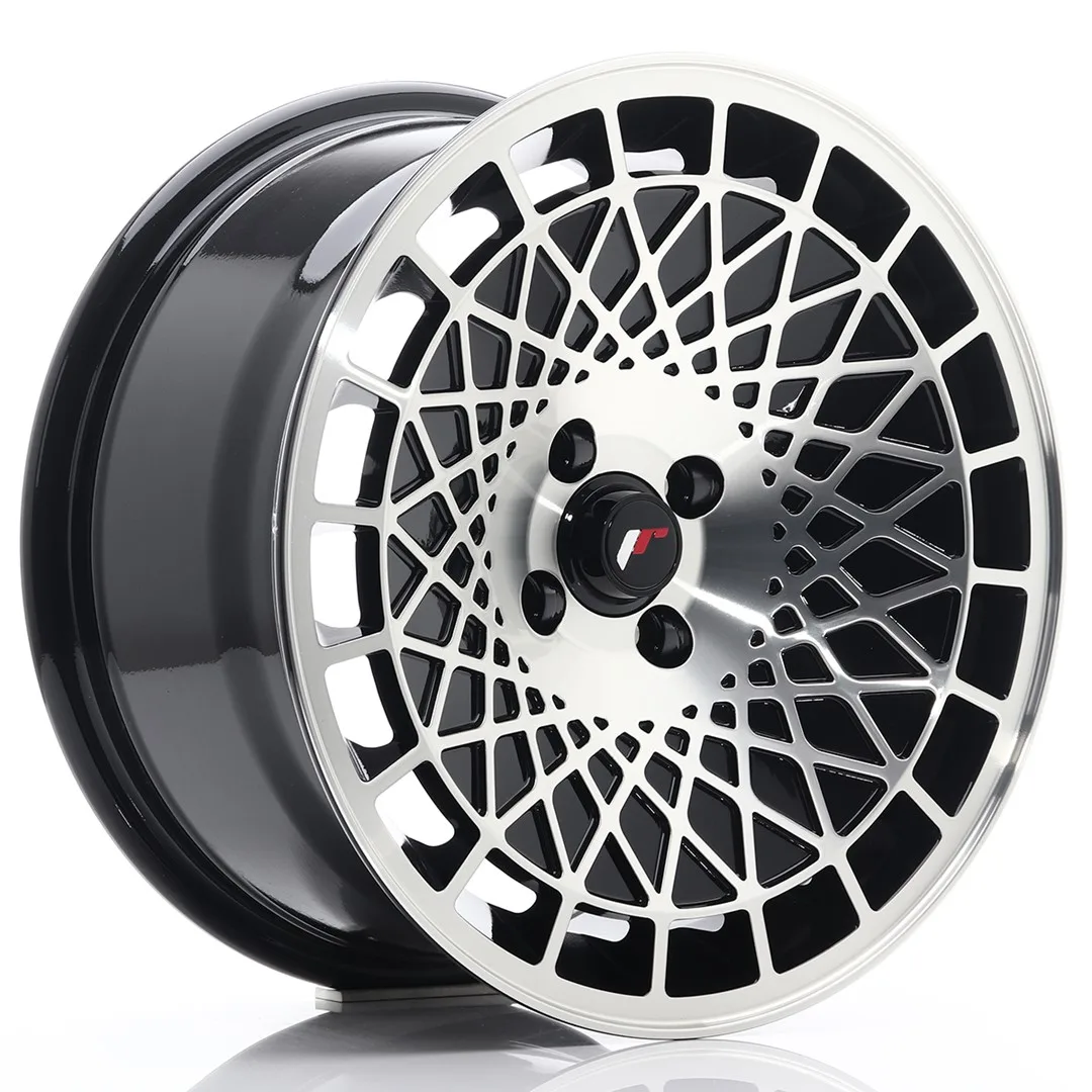 Felg Japan Racing JR14 16x8 ET25 4x100 glanssvart maskinbearbeidet front