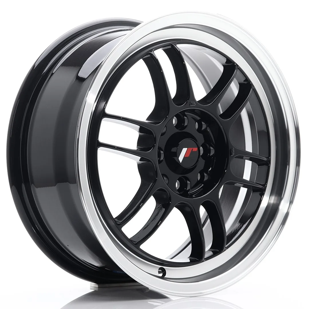 Felg Japan Racing JR7 16x7 ET38 4x100/114 Gloss Black med Machined Lip