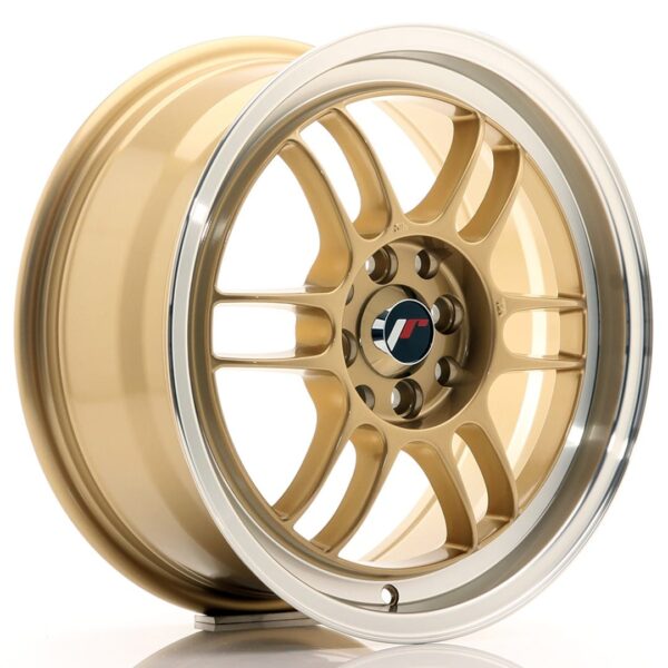 Felg Japan Racing JR7 16×7 ET38 4×100/114 gull med bearbeidet leppe