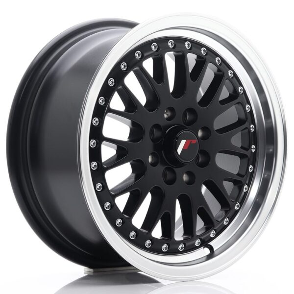 Felg Japan Racing JR10 15×7 ET30 4×100/108 matt svart med bearbeidet leppe
