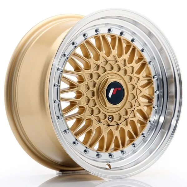Felg Japan Racing JR9 16×7,5 ET25 4×100/108 gull med bearbeidet leppe