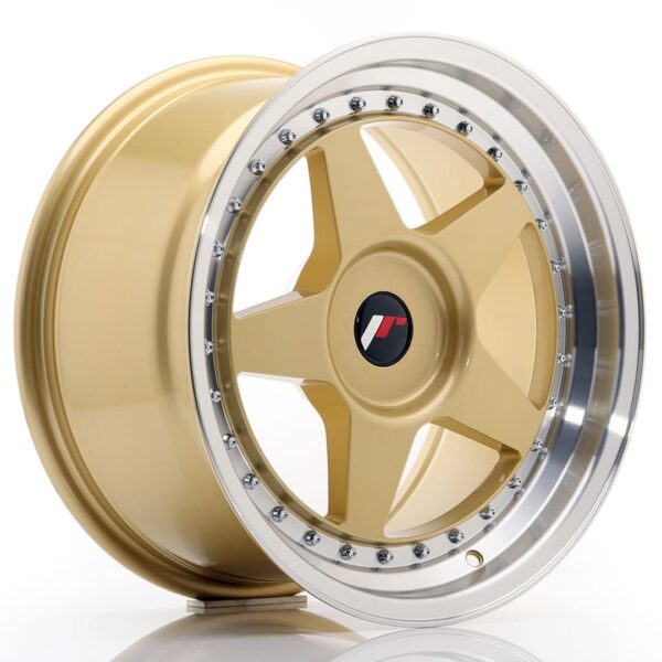Felg Japan Racing JR6 17×9 ET20-35 BLANK Gull med bearbeidet leppe