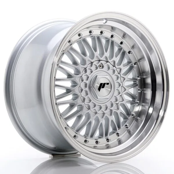 Felg Japan Racing JR9 17×10 ET20 5×112/120 Sølv med bearbeidede leppe+sølvnagler