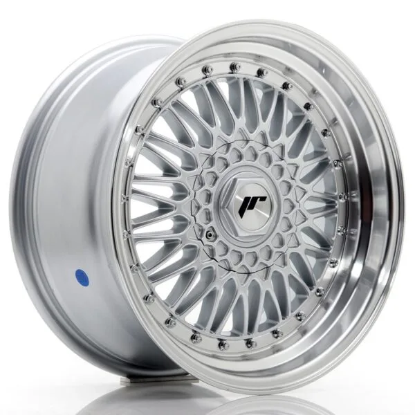 Felg Japan Racing JR9 17×8,5 ET20 5×112/120 Sølv med bearbeidede leppe+sølvnagler