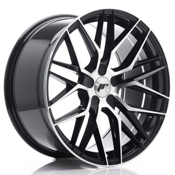 Felg Japan Racing JR28 19×9,5 ET20-40 5H BLANK Glanssvart maskinbearbeidet front
