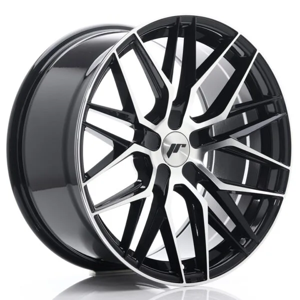 Felg Japan Racing JR28 19×9,5 ET20-40 5H BLANK Glanssvart maskinbearbeidet front