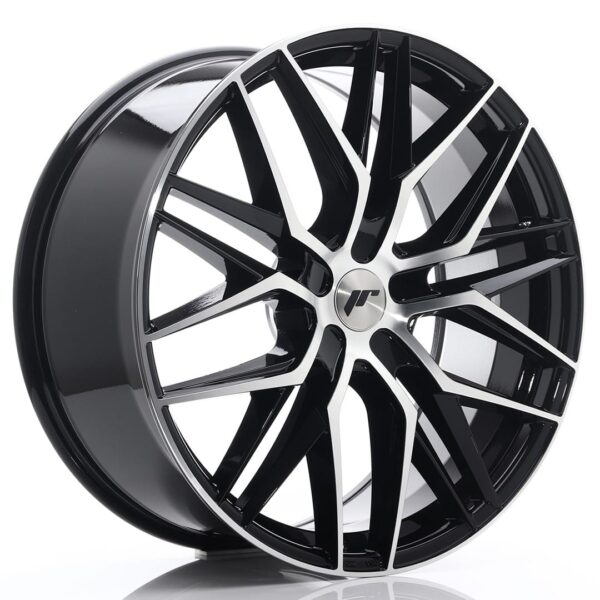 Felg Japan Racing JR28 22×9 ET30-45 5H BLANK Glanssvart maskinbearbeidet front