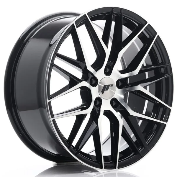 Felg Japan Racing JR28 18×8,5 ET40 5×112 glanssvart maskinbearbeidet front